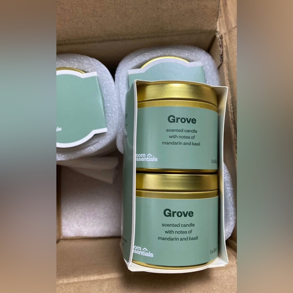 Room Essentials Grove Scented Candles NEW Box of 4 packs of 2